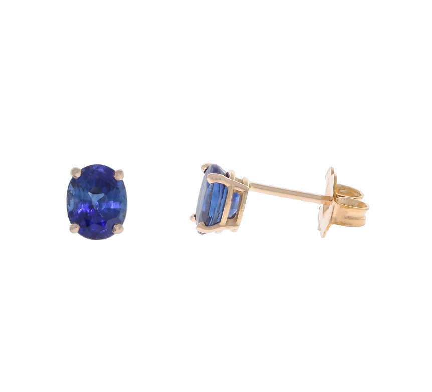 Sapphire Stud Earrings 14K Rose Gold 1.26CTW