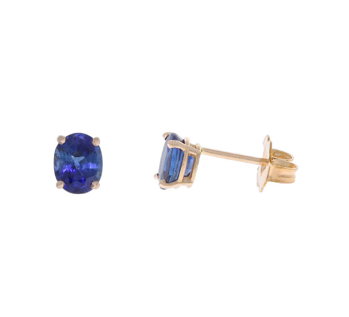 Sapphire Stud Earrings 14K Rose Gold 1.26CTW