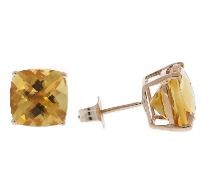 Citrine Studs 14K Rose Gold 5.44CTW