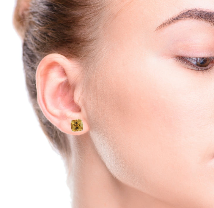 Citrine Studs 14K Rose Gold 5.44CTW