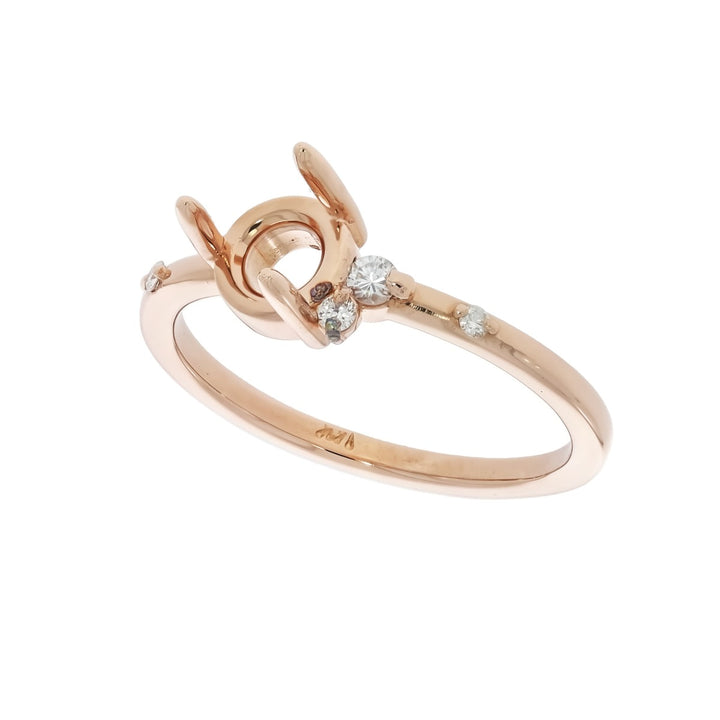Engagement Diamond Setting 14K Rose Gold .06 CTW