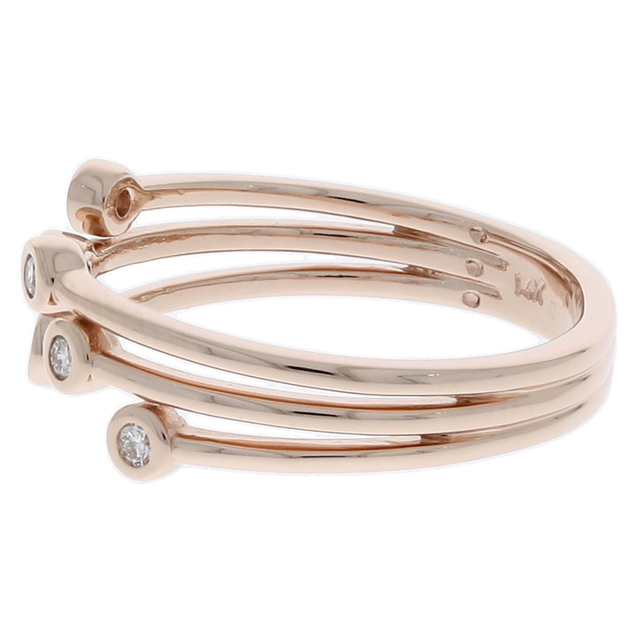 Bezel Set Open Diamond RIng 14K Rose Gold .08 CTW