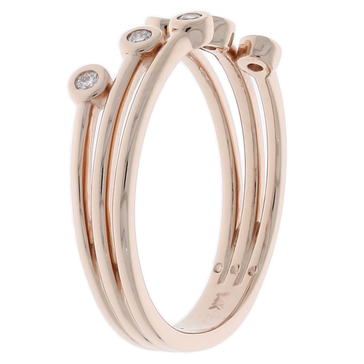Bezel Set Open Diamond RIng 14K Rose Gold .08 CTW