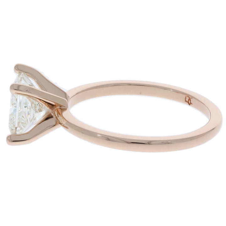Princess Cut Diamond Solitaire 14K Rose Gold 1.61 CT