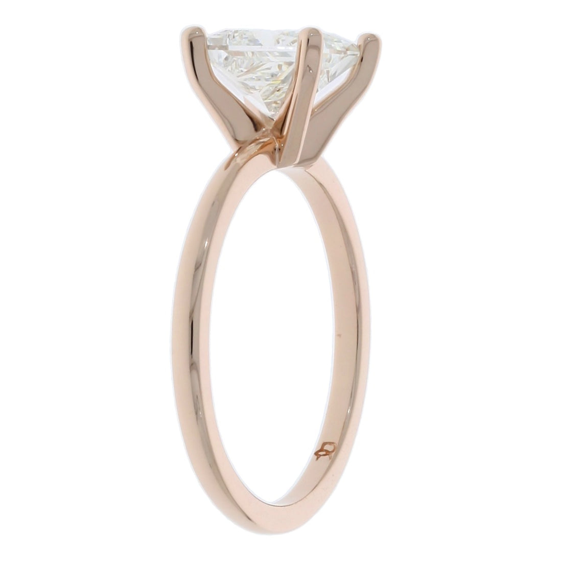 Princess Cut Diamond Solitaire 14K Rose Gold 1.61 CT