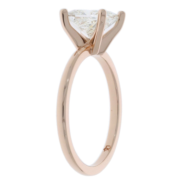 Princess Cut Diamond Solitaire 14K Rose Gold 1.61 CT