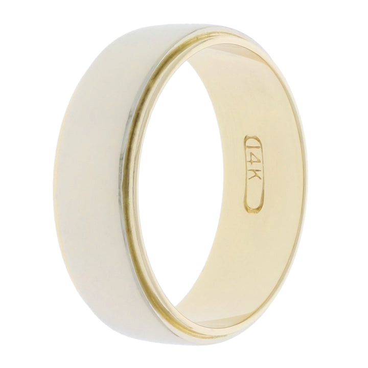 Step Edge 4MM Band 14K Two Tone
