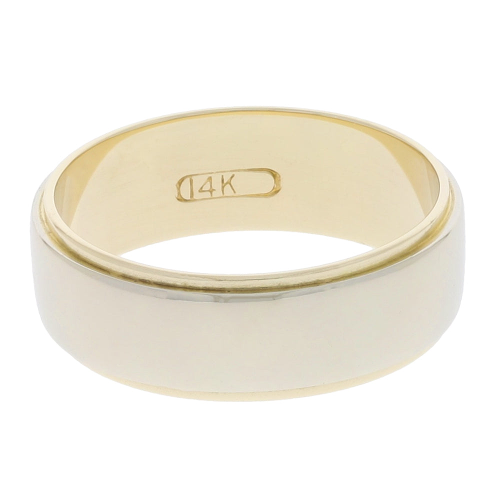 Step Edge 4MM Band 14K Two Tone