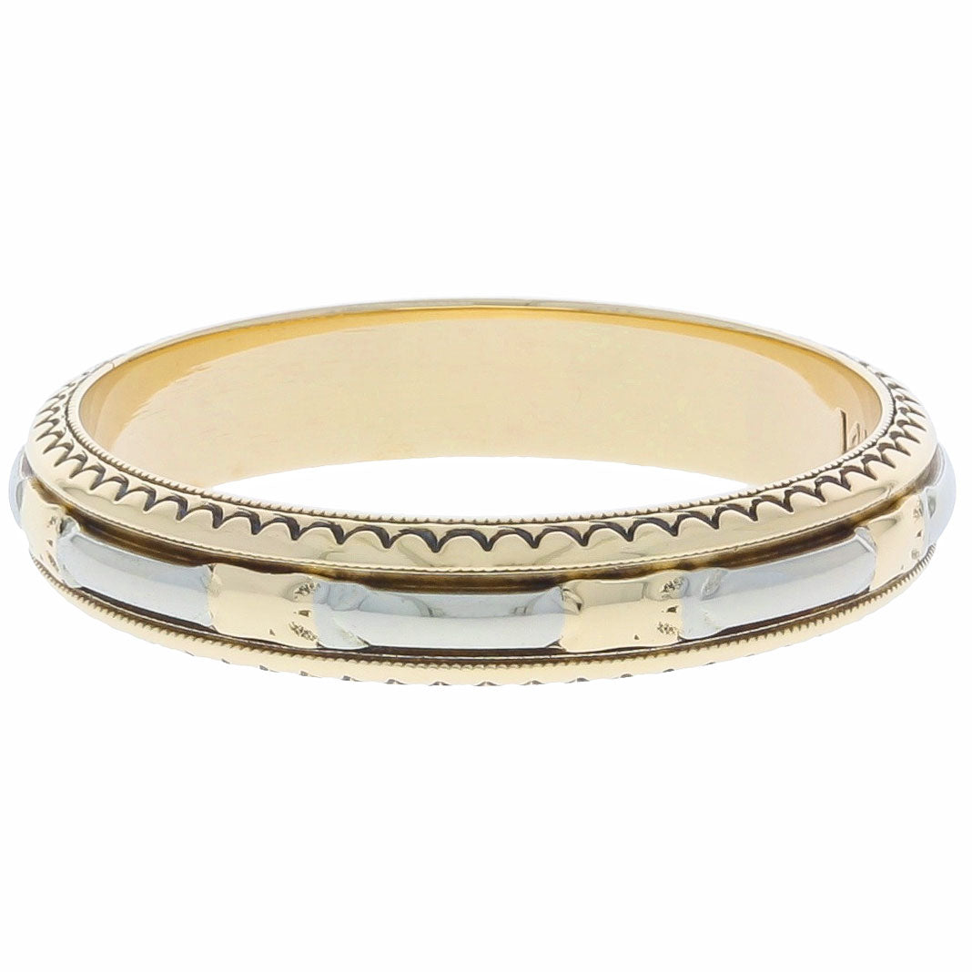 JR Wood Artcarved Vintage Band 14K Two Tone