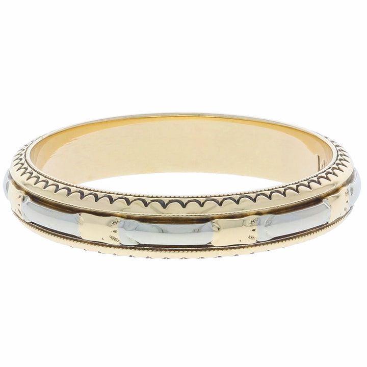 JR Wood Artcarved Vintage Band 14K Two Tone