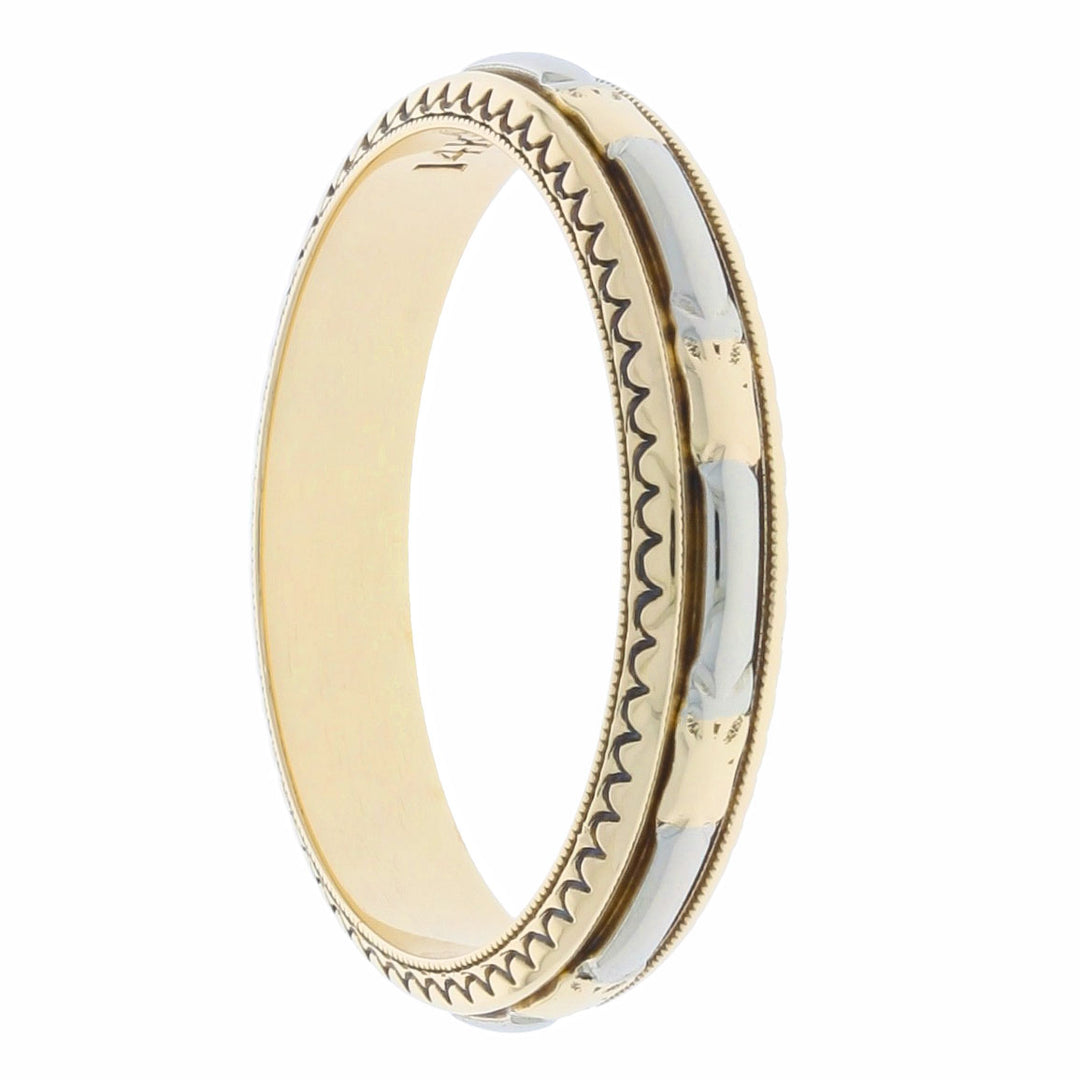JR Wood Artcarved Vintage Band 14K Two Tone