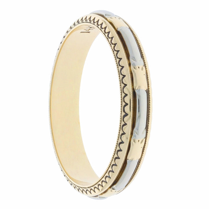 JR Wood Artcarved Vintage Band 14K Two Tone