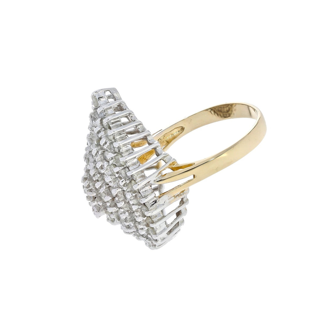 Diamond Cluster Ring 14K Two Tone 1 CTW