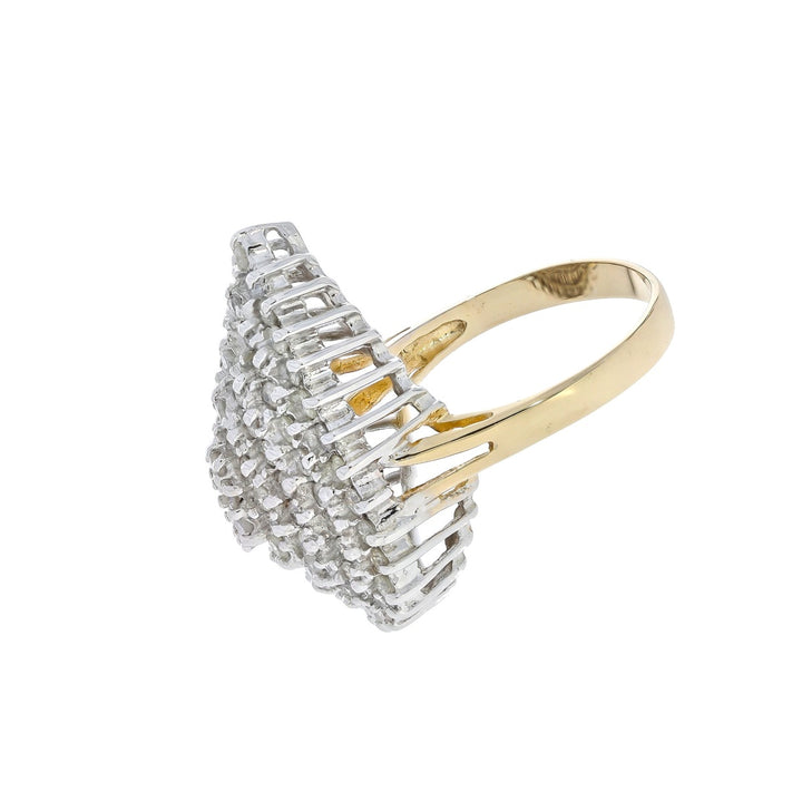 Diamond Cluster Ring 14K Two Tone 1 CTW