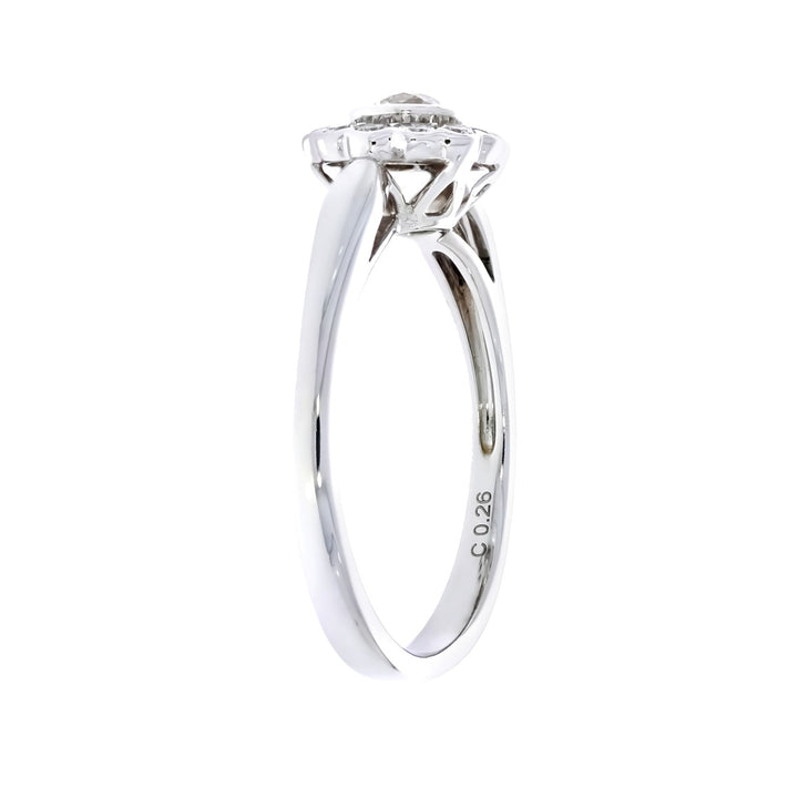 Diamond Flower Ring 14K White Gold .48 CTW