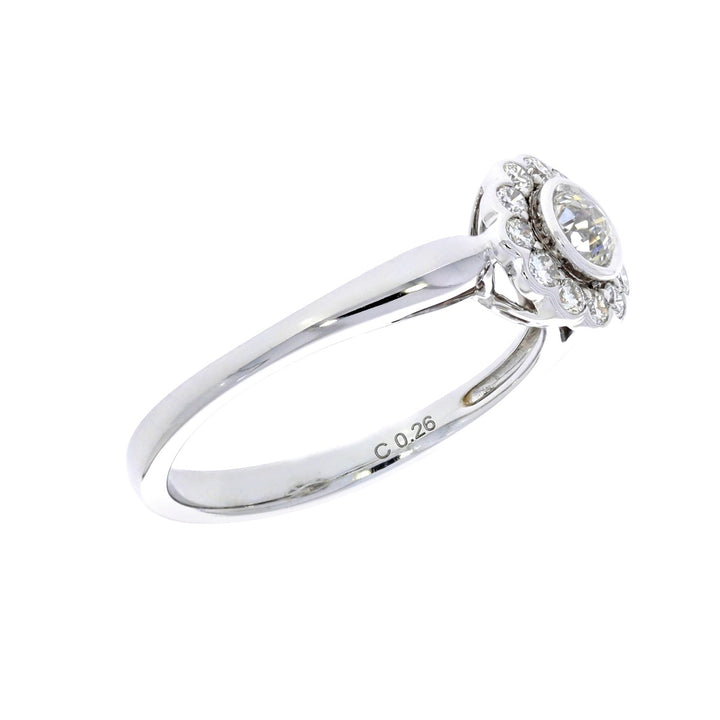 Diamond Flower Ring 14K White Gold .48 CTW