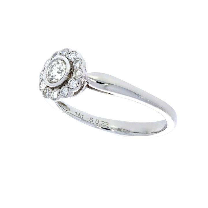 Diamond Flower Ring 14K White Gold .48 CTW