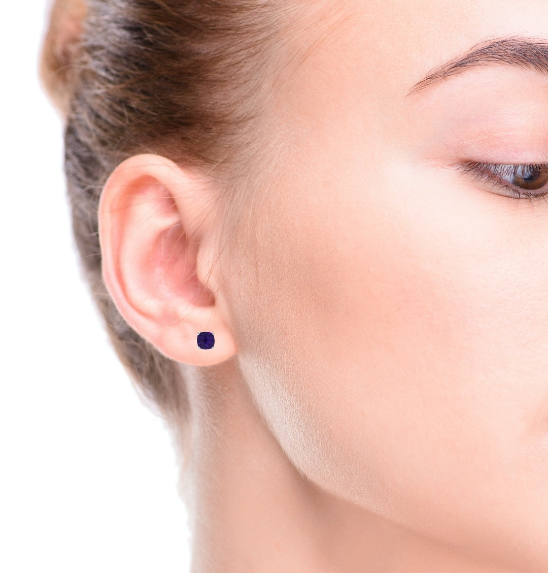 Amethyst Studs 14K White Gold 1.70CTW