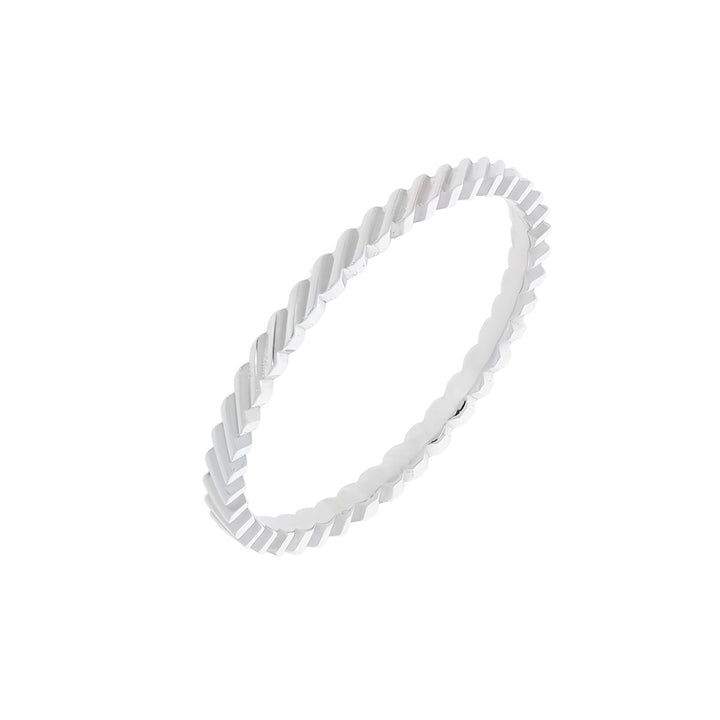 Swiss Cut Design Band 14K White Gold