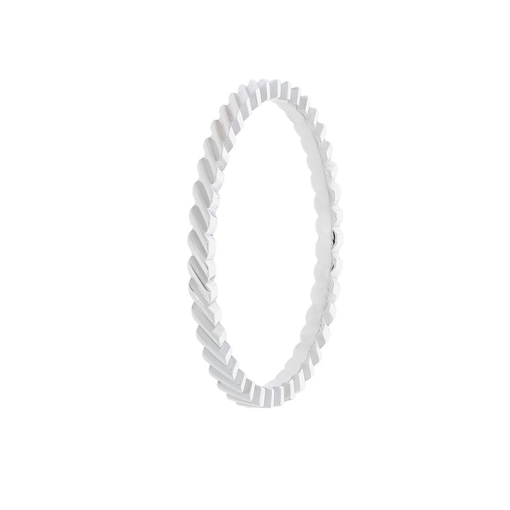 Swiss Cut Design Band 14K White Gold