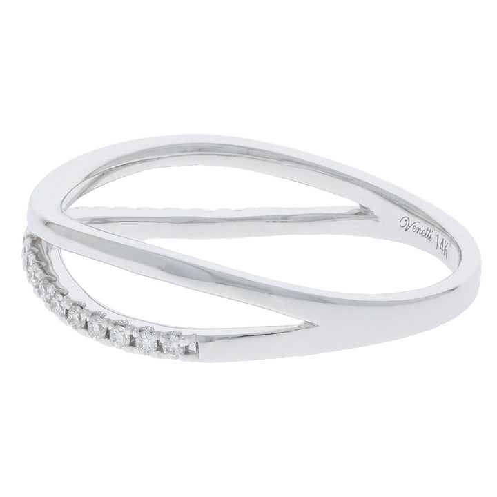 Diamond Curve Band 14K White Gold .15 CTW