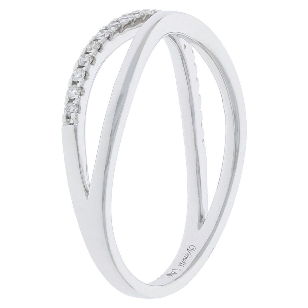 Diamond Curve Band 14K White Gold .15 CTW