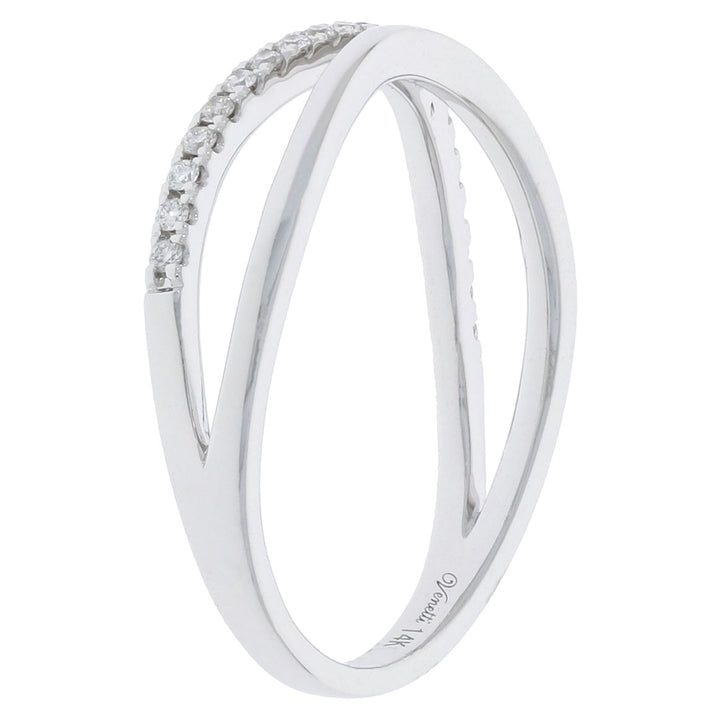 Diamond Curve Band 14K White Gold .15 CTW