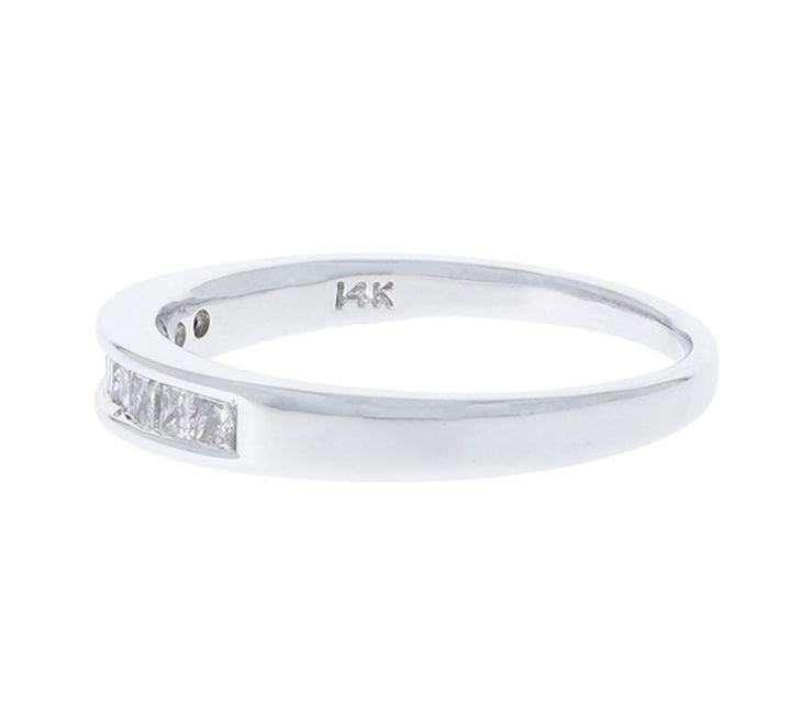 Channel Set Diamond Band 14K White Gold .20CTW
