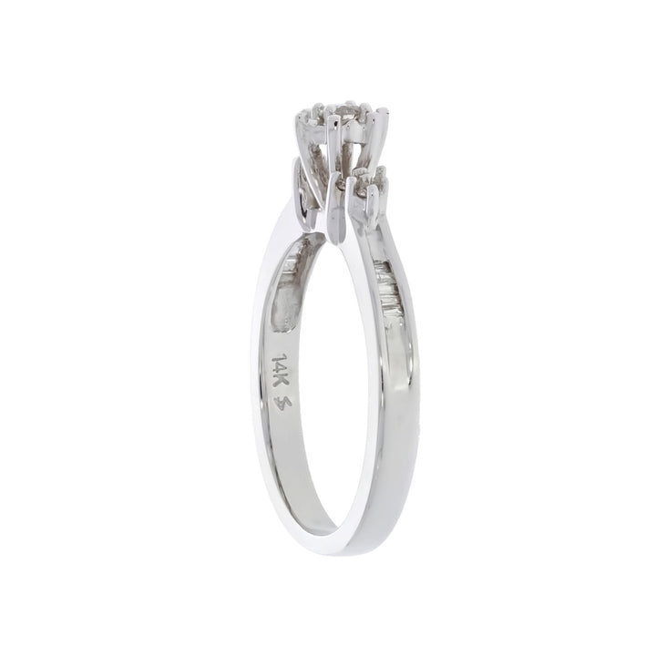 Diamond Engagement Ring 14K White Gold .15CT