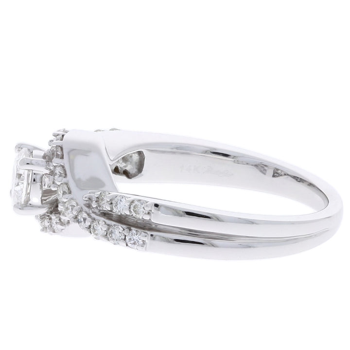 Twisted Halo Diamond Ring 14K White Gold .38CT