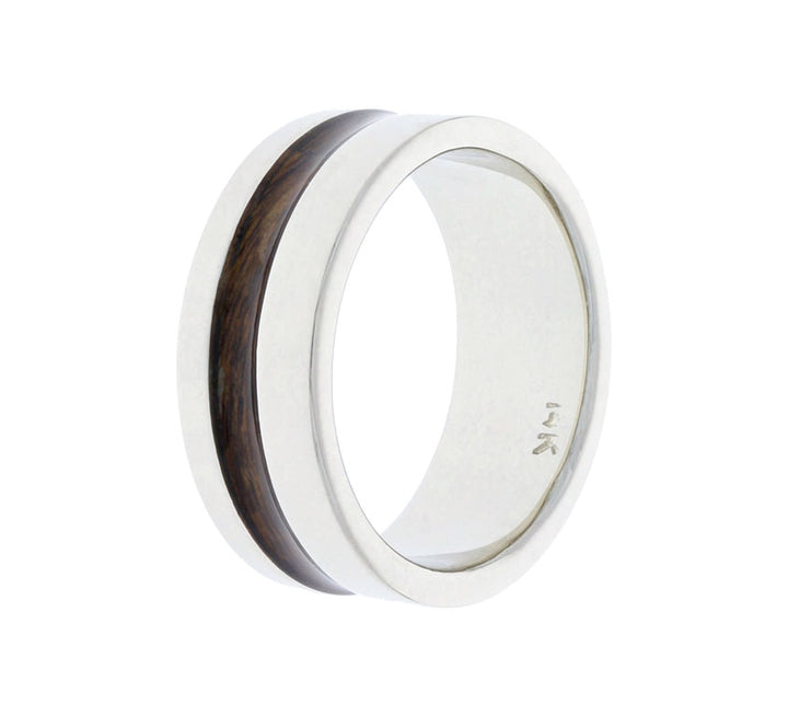 Woodenly Band 7MM 14K White Gold