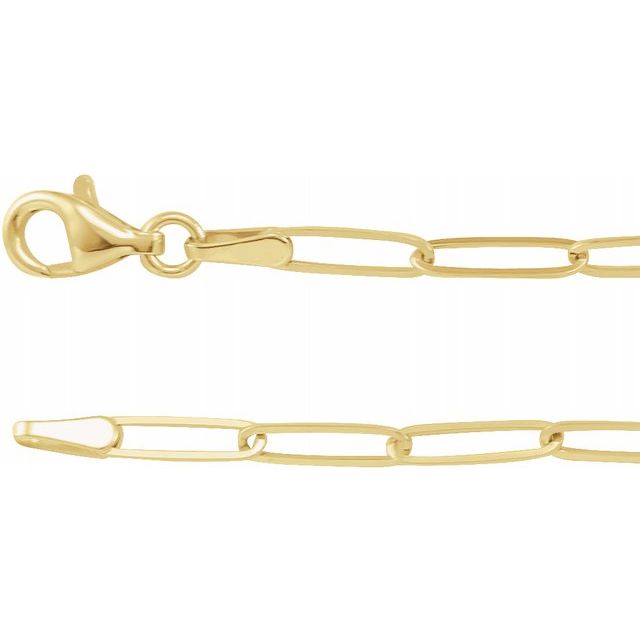 Paperclip Link Bracelet 14K Yellow Gold