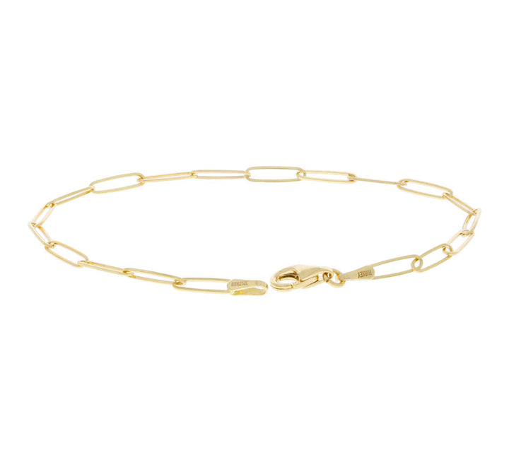 Paperclip Link Bracelet 14K Yellow Gold