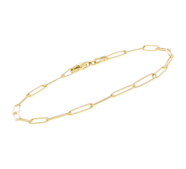 Paperclip Link Bracelet 14K Yellow Gold