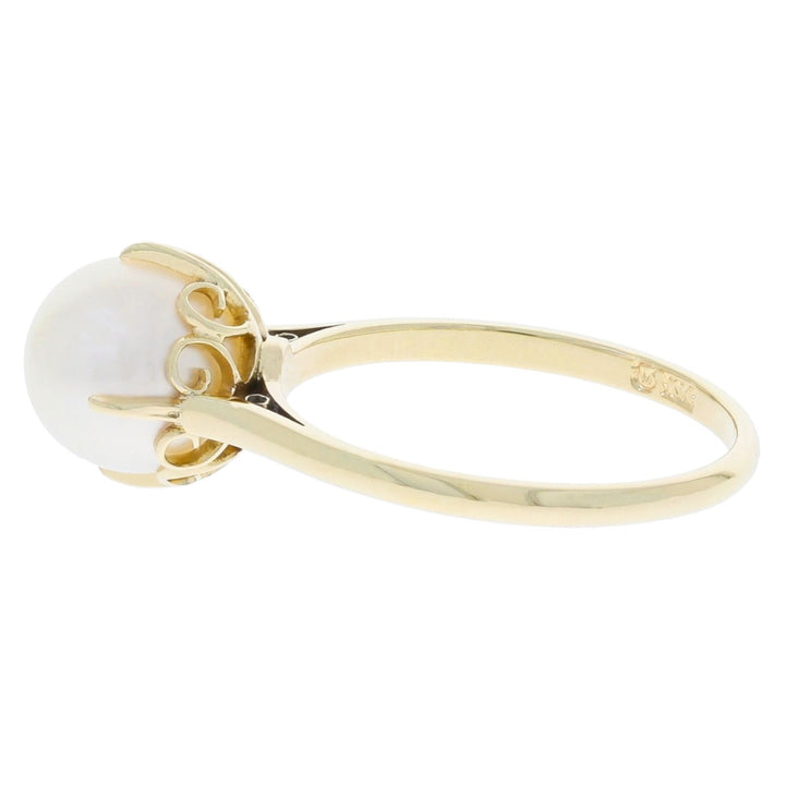 Cultured Pearl 8MM Ring 14K Yellow Gold