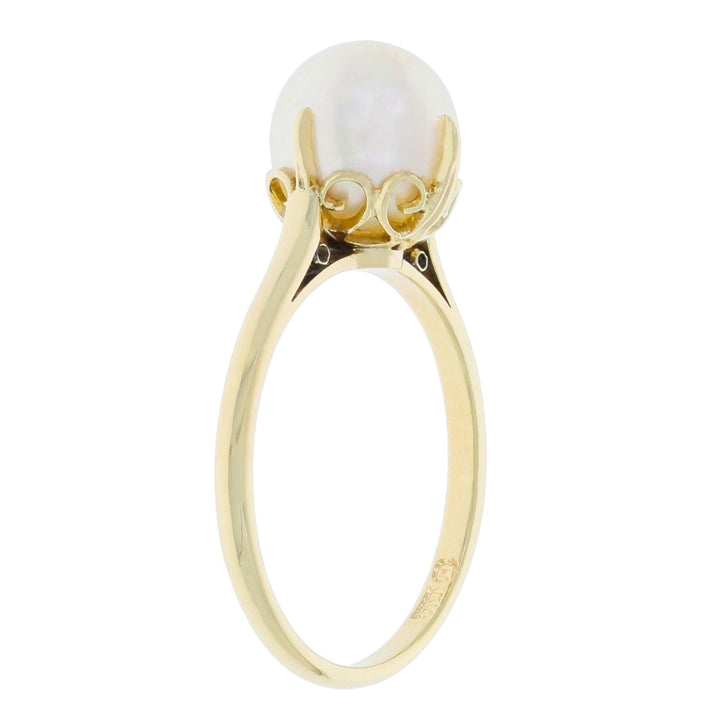 Cultured Pearl 8MM Ring 14K Yellow Gold