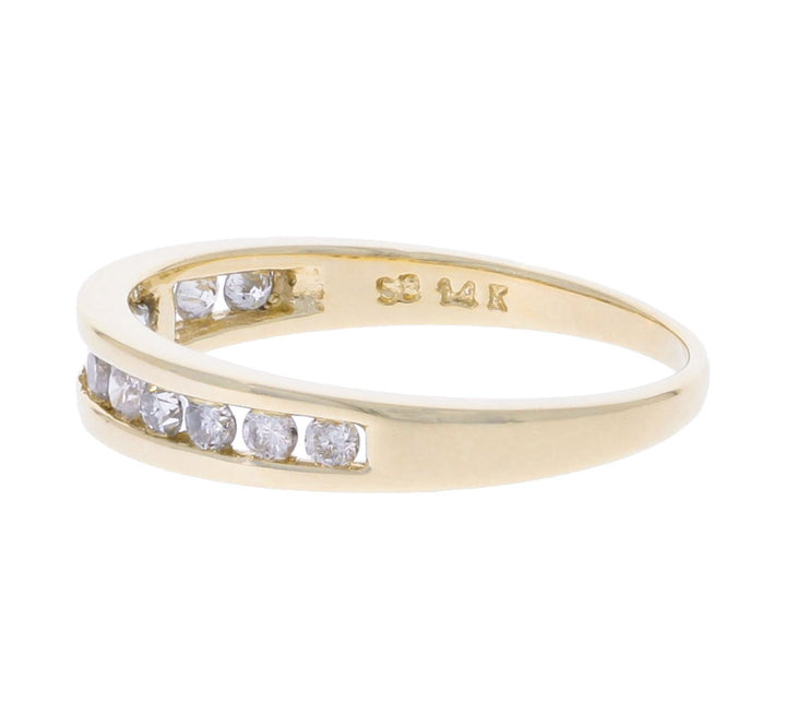 Channel Set Diamond Band 14K Yellow Gold .11CTW