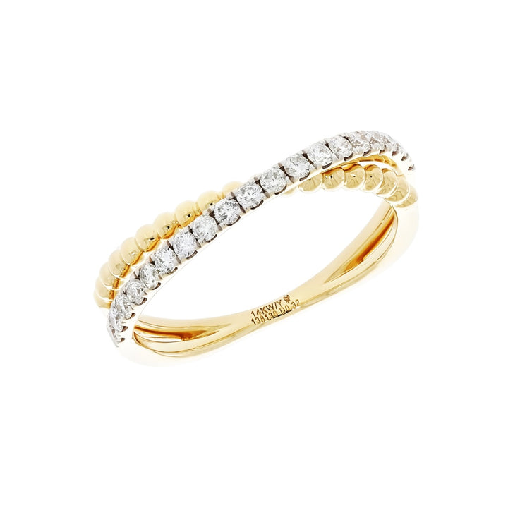 Diamond Crossover Band 14K Two Tone .32CTW