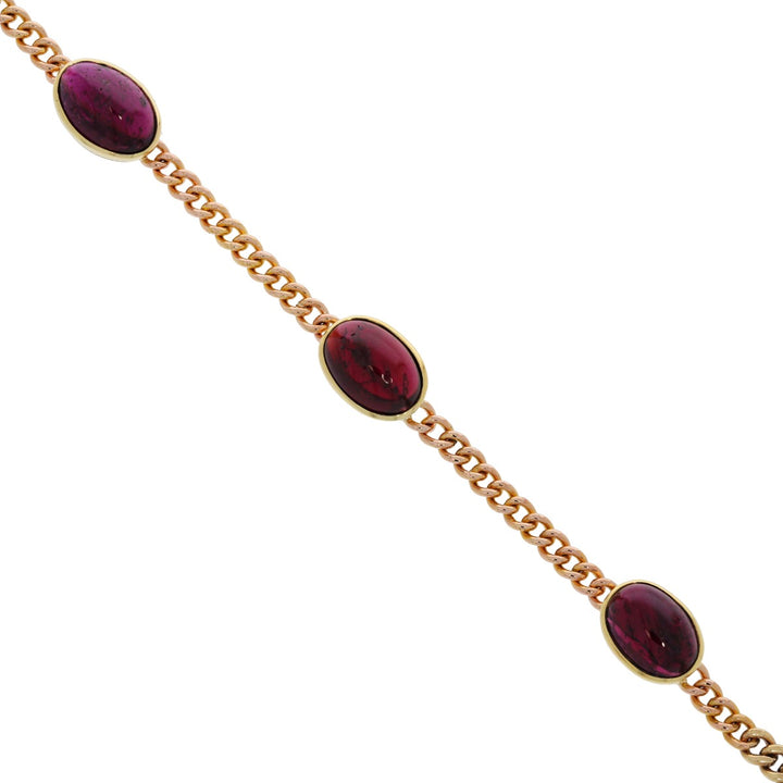 Garnet Bracelet 14K Yellow Gold 22CTW