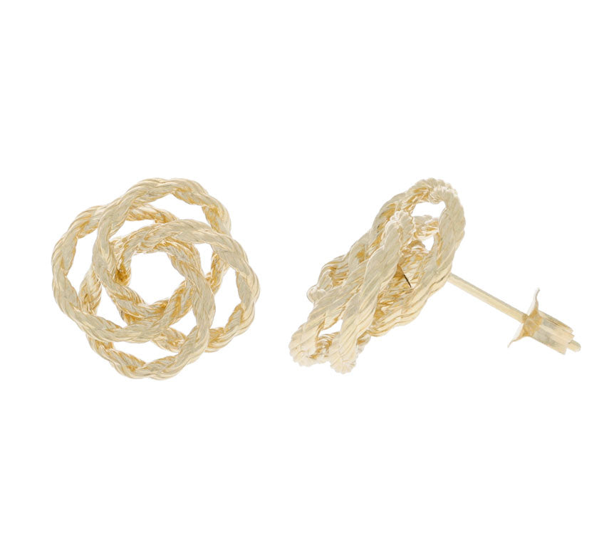 Gold Knot Earrings 14K Yellow Gold