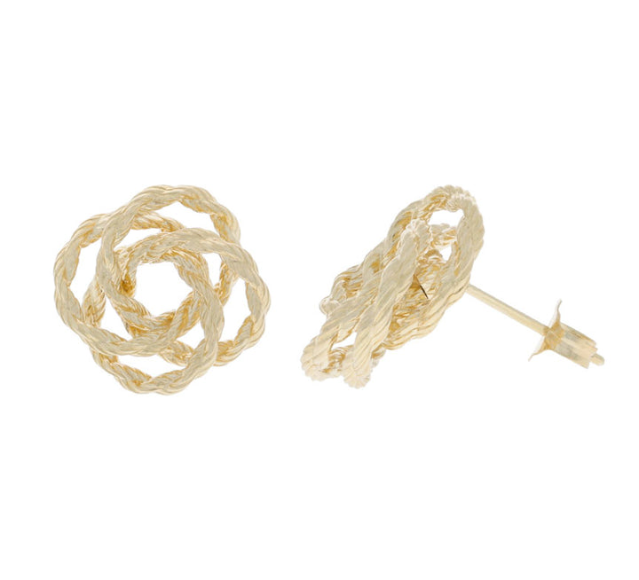Gold Knot Earrings 14K Yellow Gold