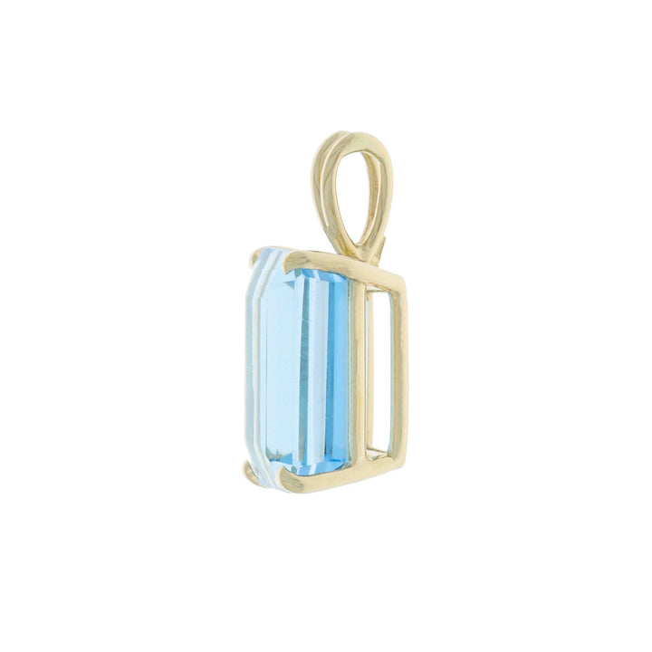 Swiss Blue Topaz Pendant 14K Yellow Gold 14.98CT