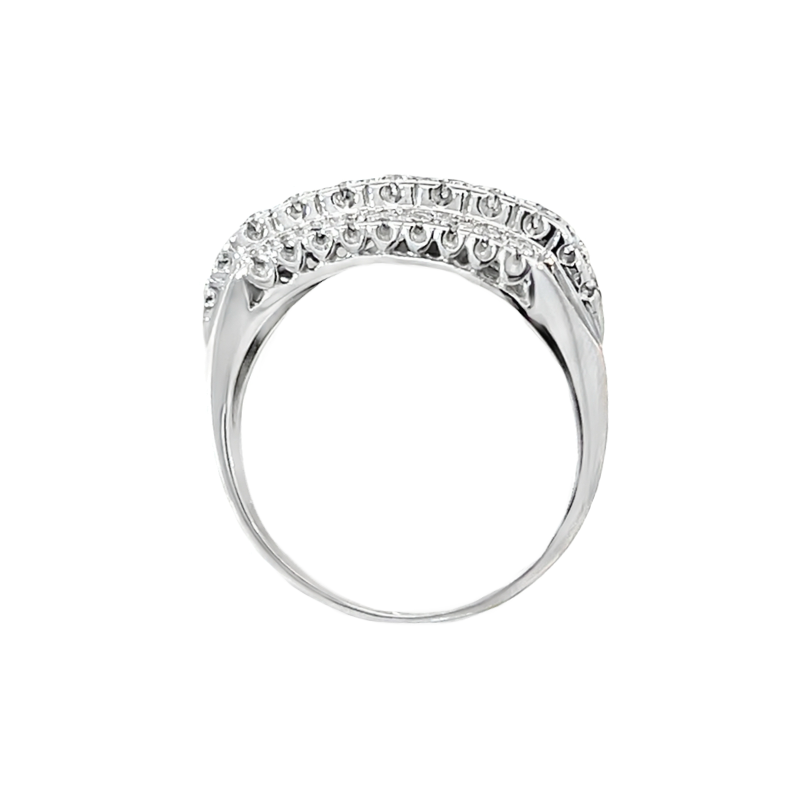 Vintage Diamond Cluster Band 14K White Gold .27CTW