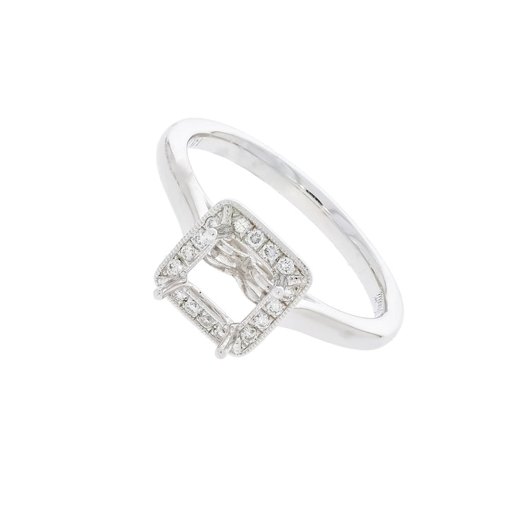 Princess Cut Diamond Ring Setting 14K White Gold