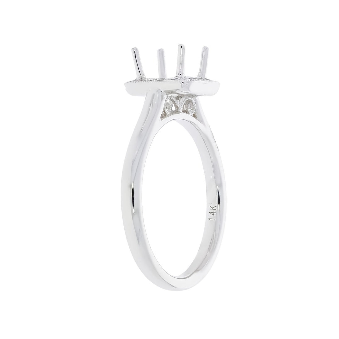 Princess Cut Diamond Ring Setting 14K White Gold