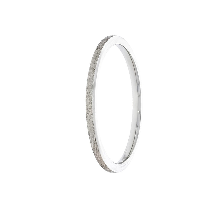 Ice Finish 2MM Band 14K White Gold