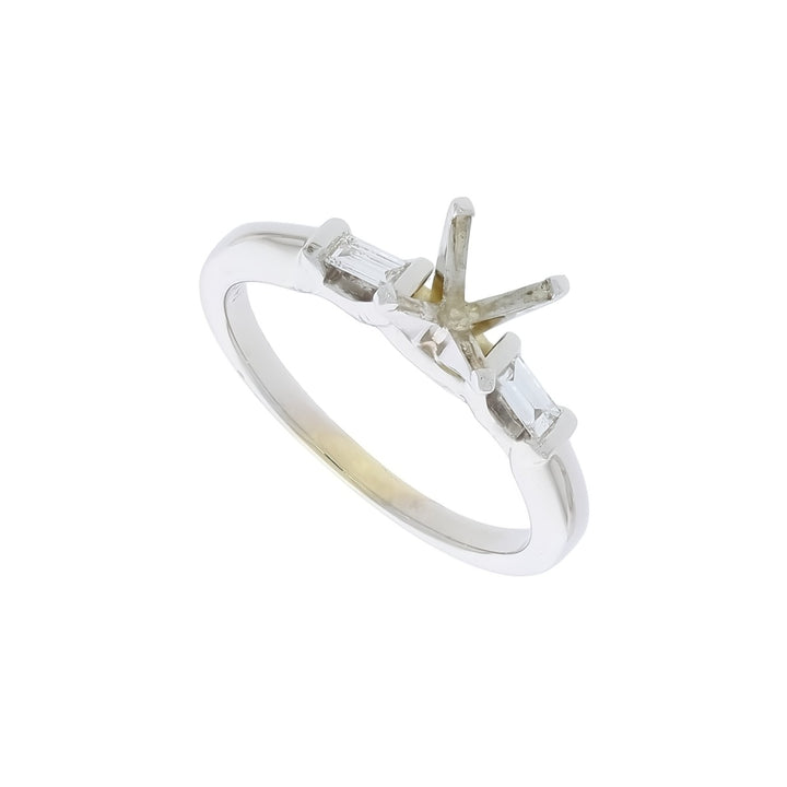 Baguette Diamond Setting 14K White Gold