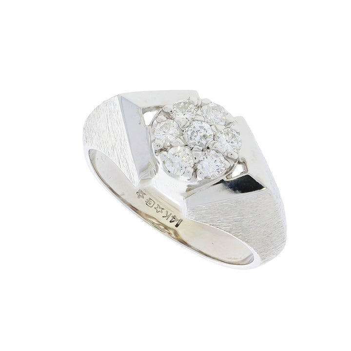 Cluster Diamond Ring 14K White Gold .50 CTW