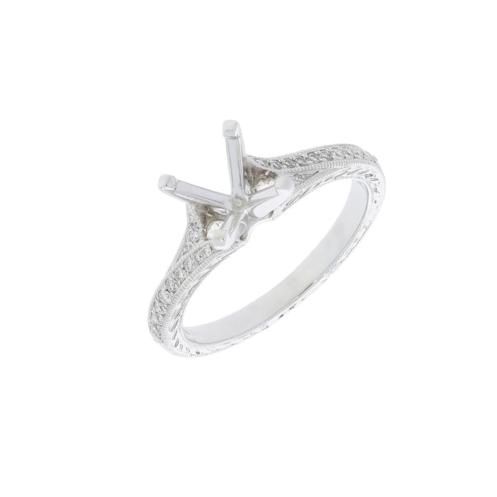 Diamond Nature Inspired Engagement Setting 14K White Gold