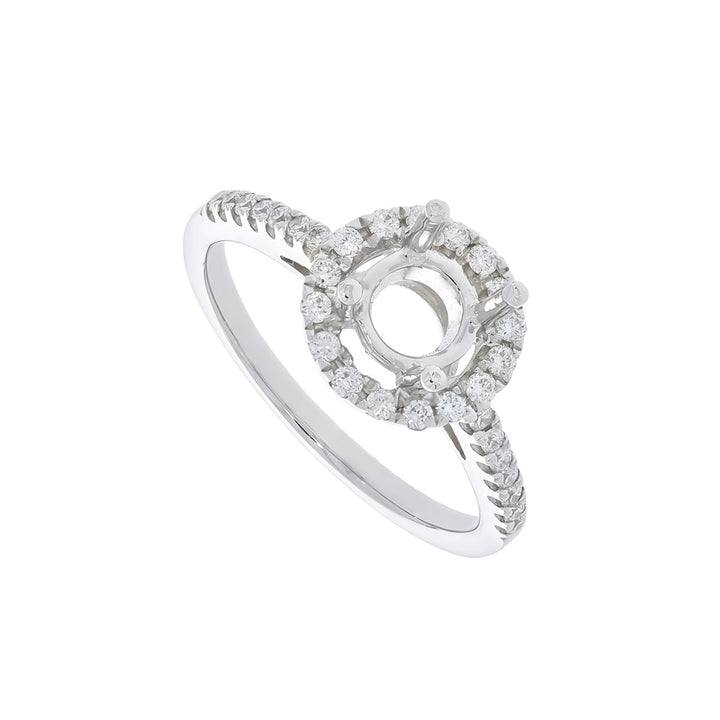 Halo Diamond Engagement Ring Setting 14K White Gold